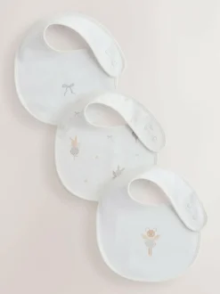 Next Ecru Fairy Mouse Baby Bibs 3 Pack Discount