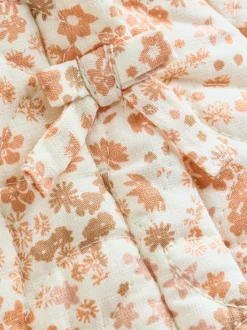 Next Ecru Floral Printed Baby Hooded Crinkle Woven Pramsuit (0mths-2yrs) Online