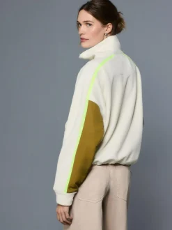Next Half Zip Fleece with Colourblock Panels Ecru Best
