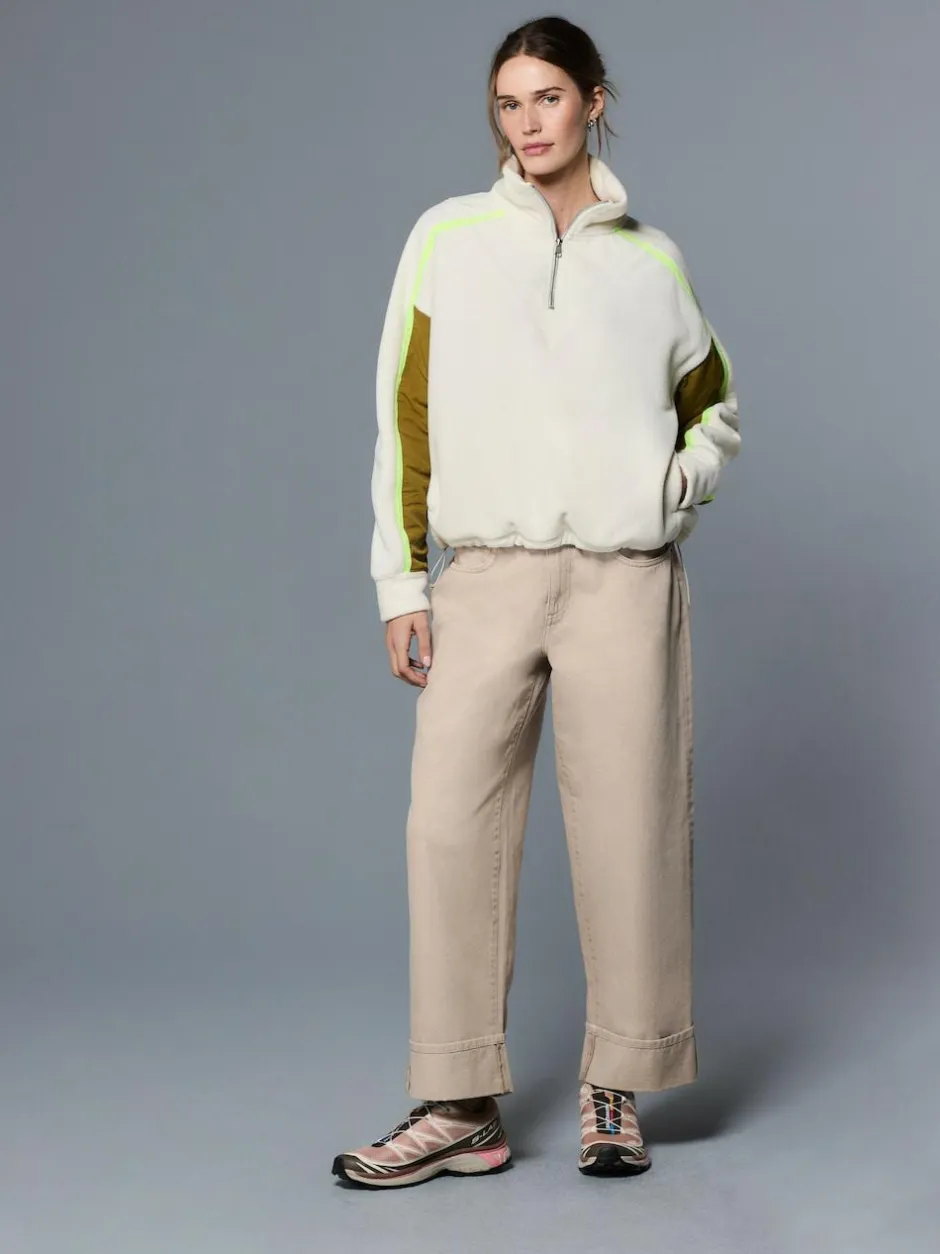Next Half Zip Fleece with Colourblock Panels Ecru Best