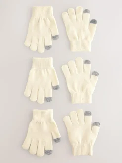 Next Magic Gloves 3 Pack (3-16yrs) Ecru Discount