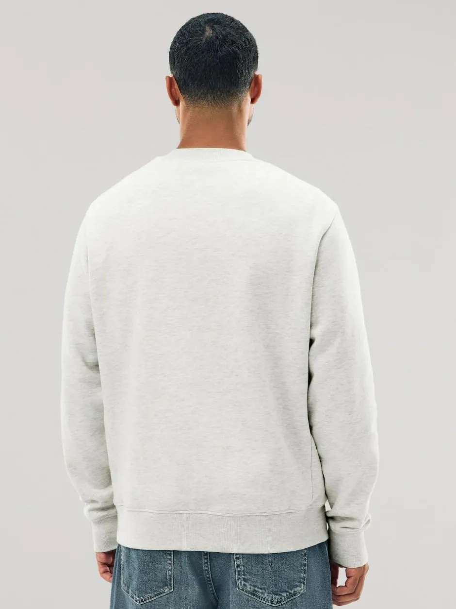 Next Ecru Marl Regular Fit Heavyweight Cotton Rich Crew Neck Sweatshirt Online