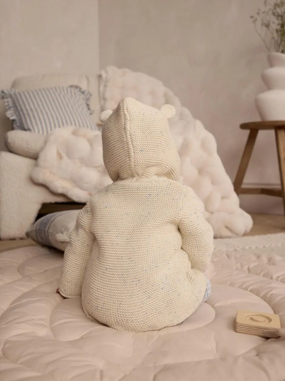 Next Knitted Hooded Baby Cardigan Ecru Neppy Hot
