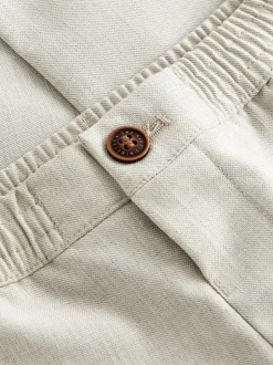 Next Ecru Neutral Smart Linen Blend Trousers (3-16yrs)