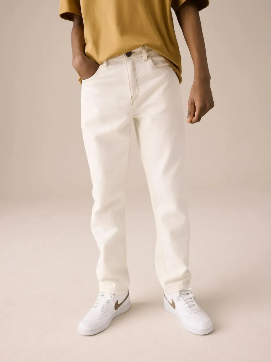 Next Regular Fit Authentic Denim Jeans (3-16yrs) Ecru Clearance