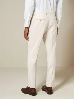 Next Ecru Slim Fit Textured Suit Trousers Clearance