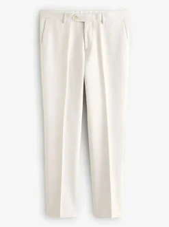 Next Ecru Slim Fit Textured Suit Trousers Clearance