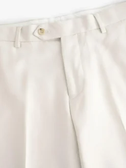 Next Ecru Slim Fit Textured Suit Trousers Clearance