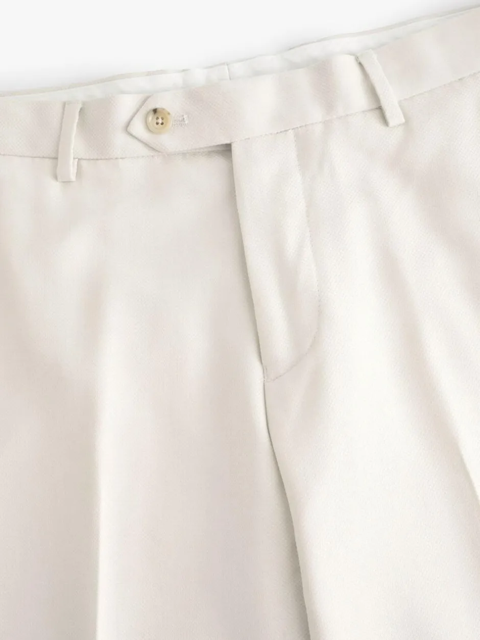 Next Ecru Slim Fit Textured Suit Trousers Clearance