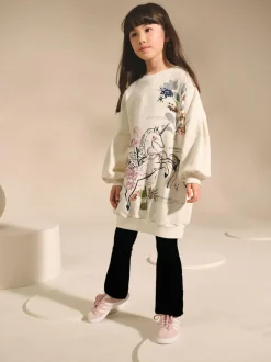 Next Ecru Unicorn Graphic Jumper Dress (3-16yrs) Best