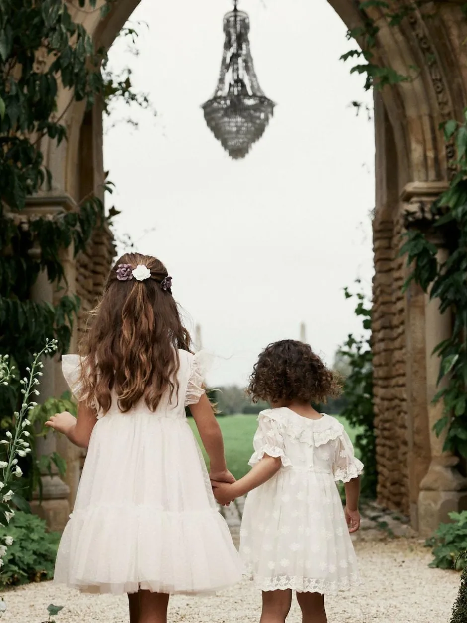 Next Mesh Flower Girl Dress (3-16yrs) Ecru White 3D Flower