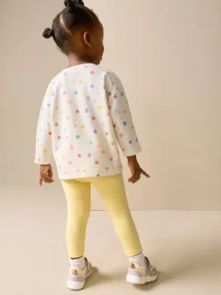 Next Ecru White Rainbow Long Sleeve Bag Top (3mths-7yrs)