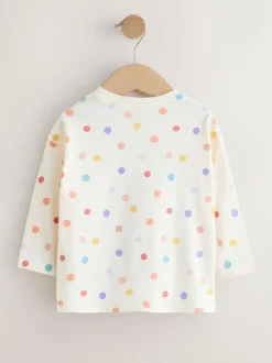 Next Ecru White Rainbow Long Sleeve Bag Top (3mths-7yrs)