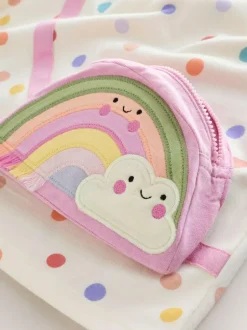 Next Ecru White Rainbow Long Sleeve Bag Top (3mths-7yrs)