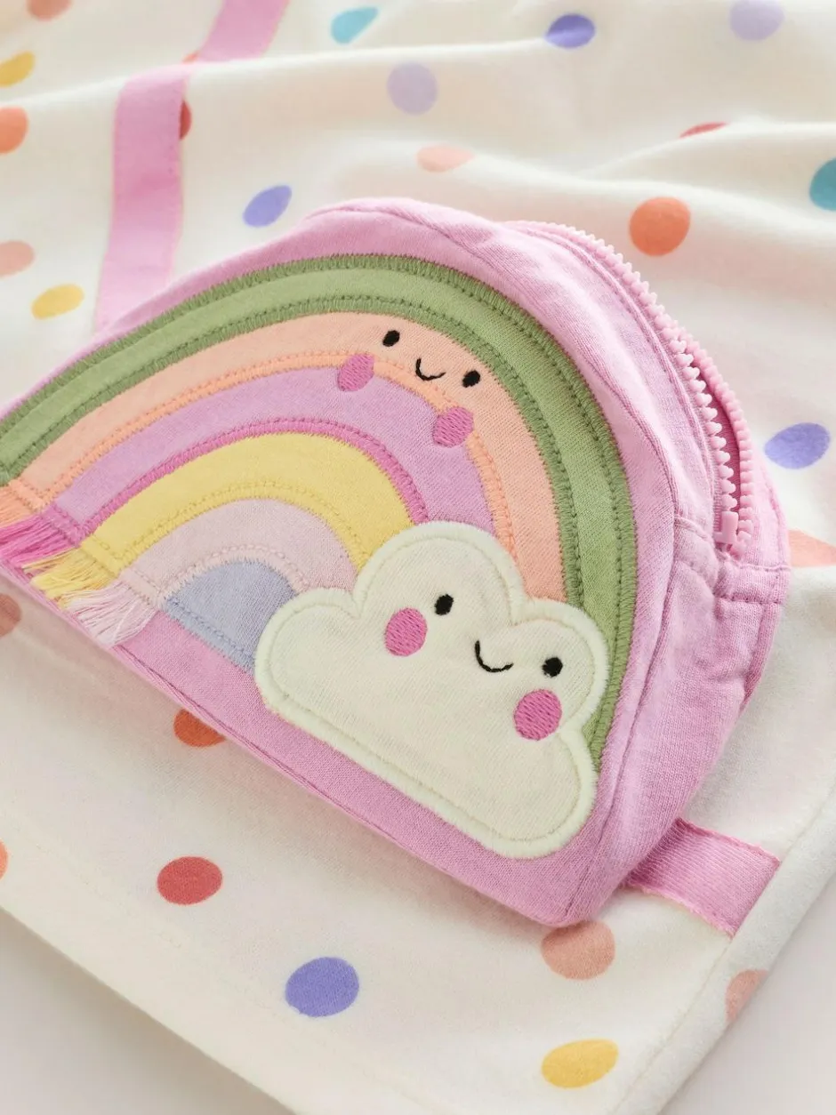 Next Ecru White Rainbow Long Sleeve Bag Top (3mths-7yrs)