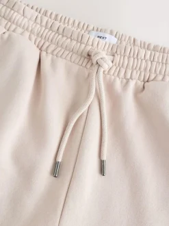Next Ecru White Straight Fit Relaxed Fit Brushback Heavyweight Joggers Discount