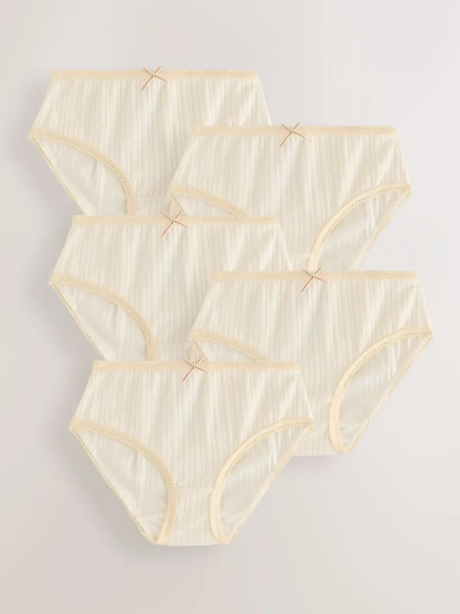 Next Texture Briefs 5 Pack (1.5-16yrs) Ecru White Online