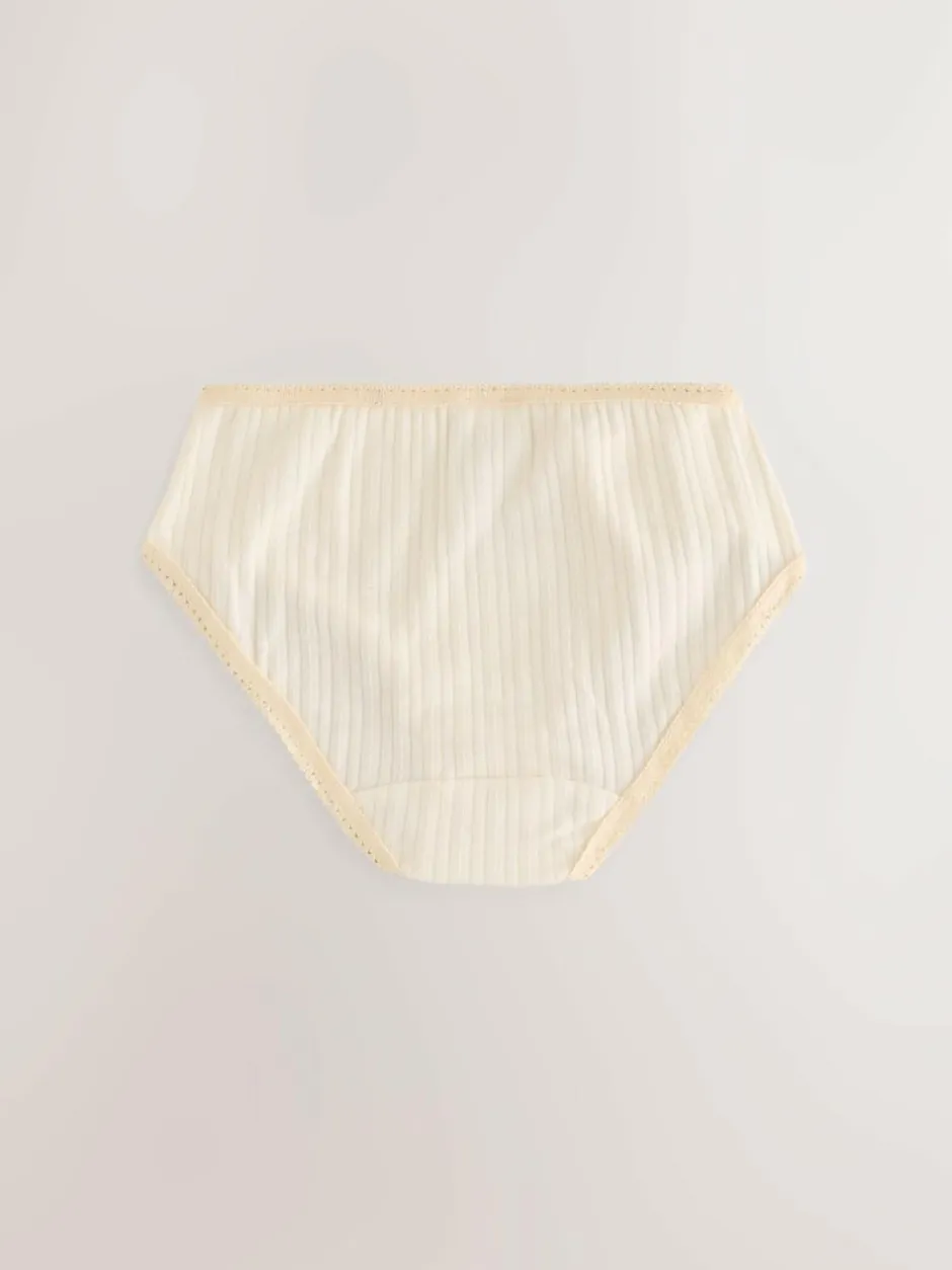 Next Texture Briefs 5 Pack (1.5-16yrs) Ecru White Online
