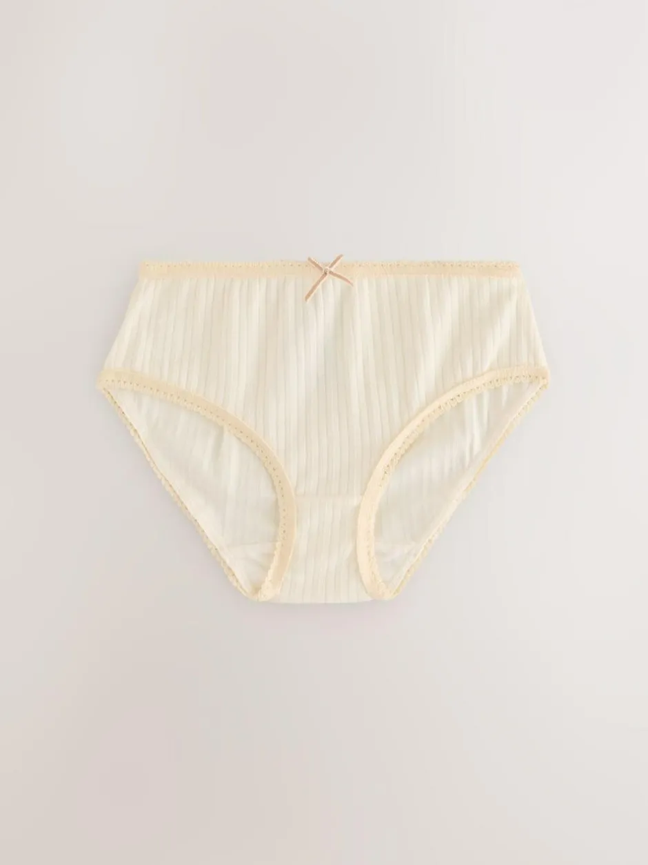 Next Texture Briefs 5 Pack (1.5-16yrs) Ecru White Online