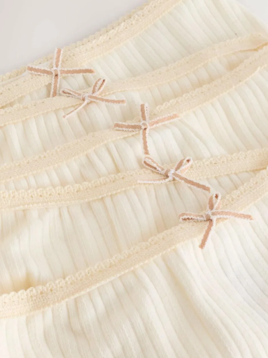 Next Texture Briefs 5 Pack (1.5-16yrs) Ecru White Online