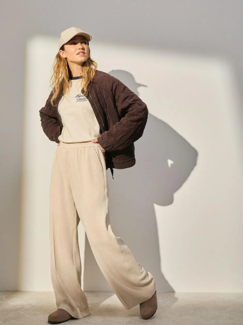 Next Ecru Wide Leg Soft Cord Trousers Best