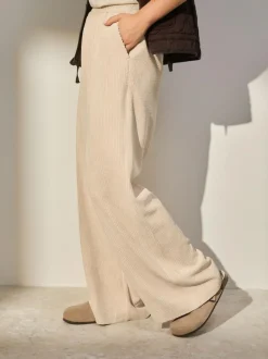 Next Ecru Wide Leg Soft Cord Trousers Best