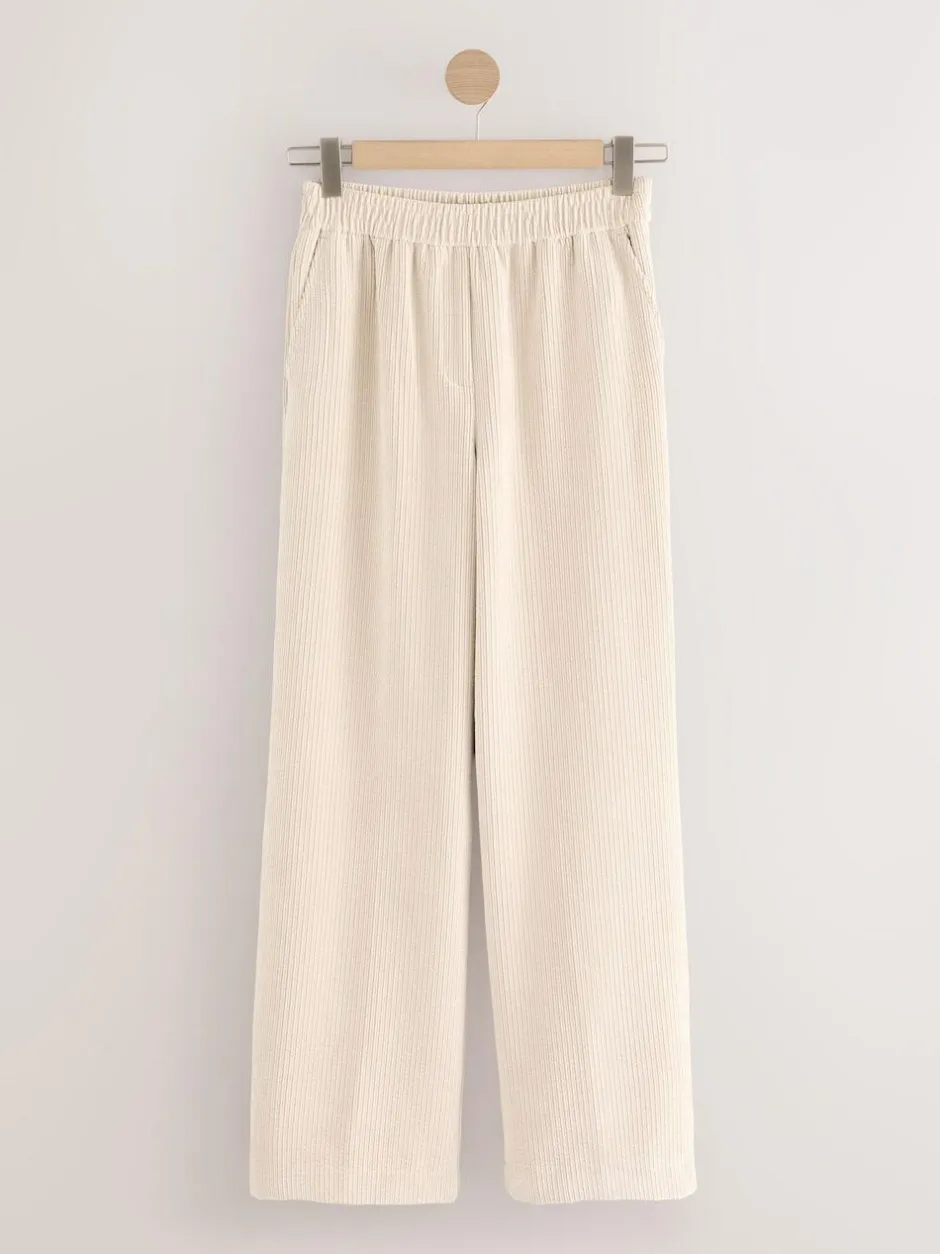 Next Ecru Wide Leg Soft Cord Trousers Best