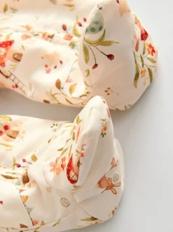 Next Nylon Baby Pramsuit (0mths-2yrs) Ecru Woodland Printed Hooded