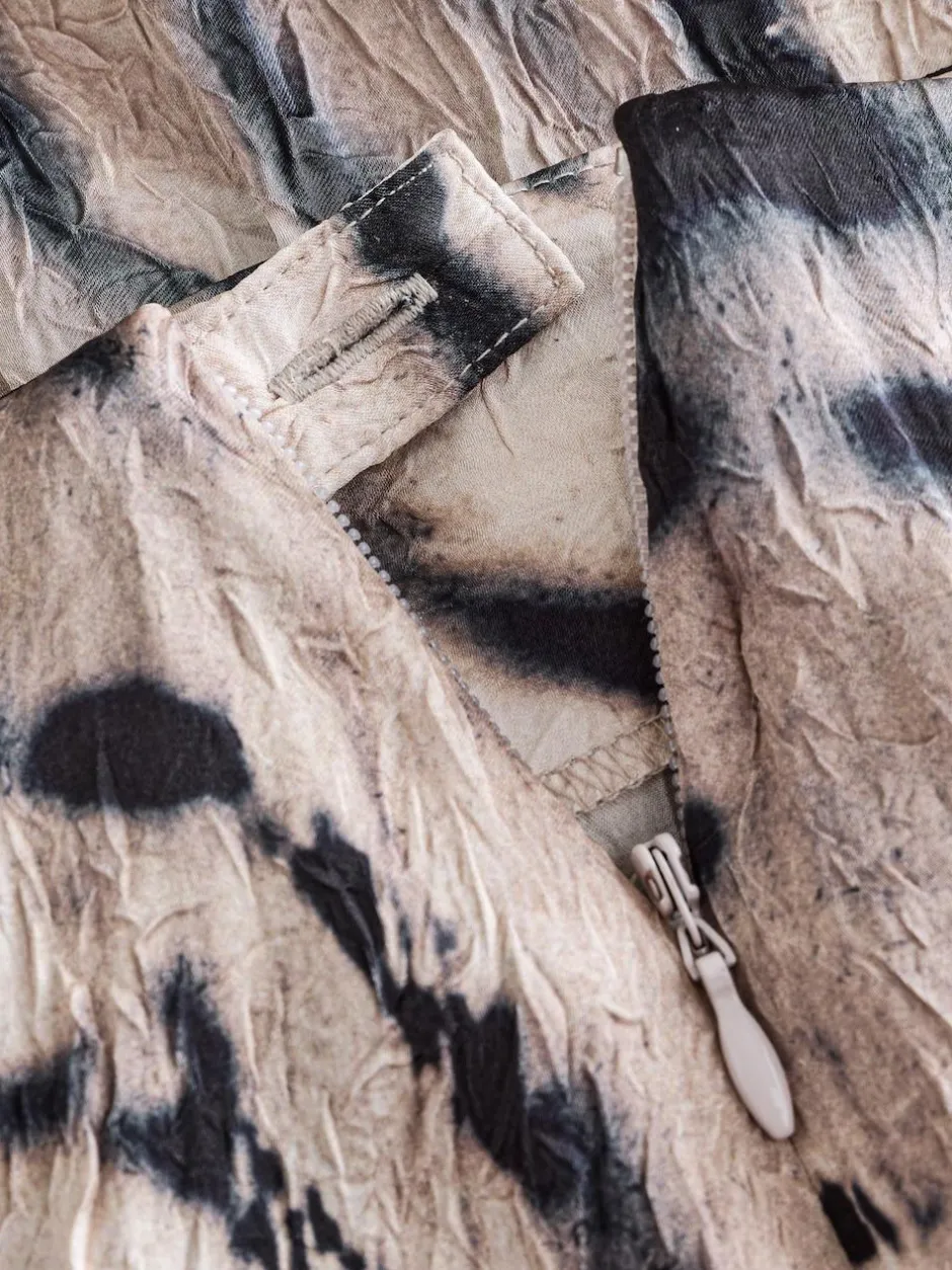 Next Crinkle Satin Asymetric Midi Skirt Ecru Zebra Print Online