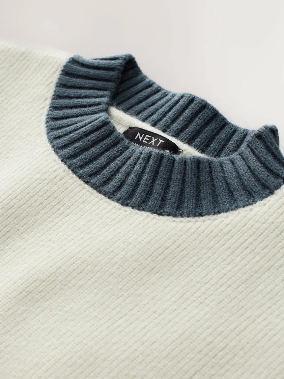 Next Ecru/Brown Knitted Jumper (3mths-7yrs) New