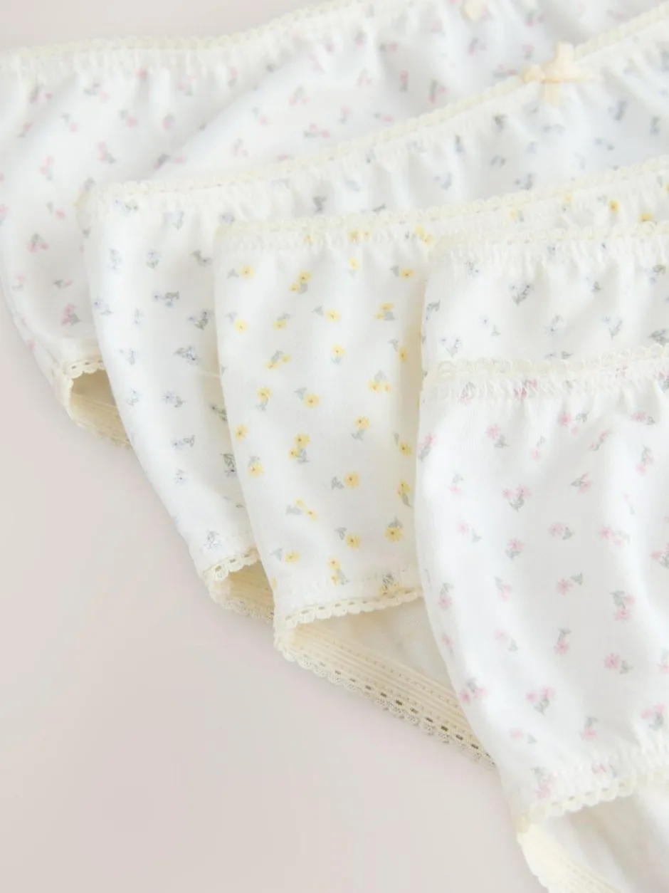 Next Ditsy Print Briefs 5 Pack (1.5-16yrs) Ecru/Pink Best