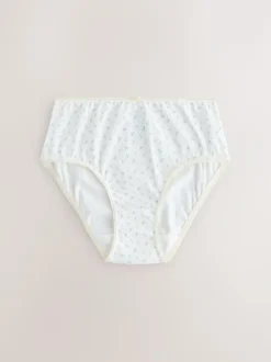Next Ditsy Print Briefs 5 Pack (1.5-16yrs) Ecru/Pink Best