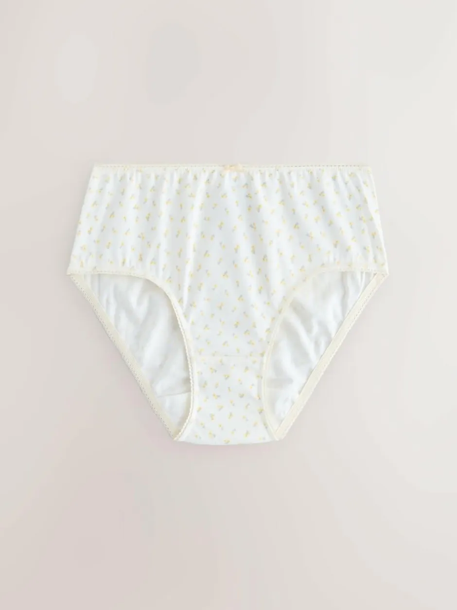 Next Ditsy Print Briefs 5 Pack (1.5-16yrs) Ecru/Pink Best