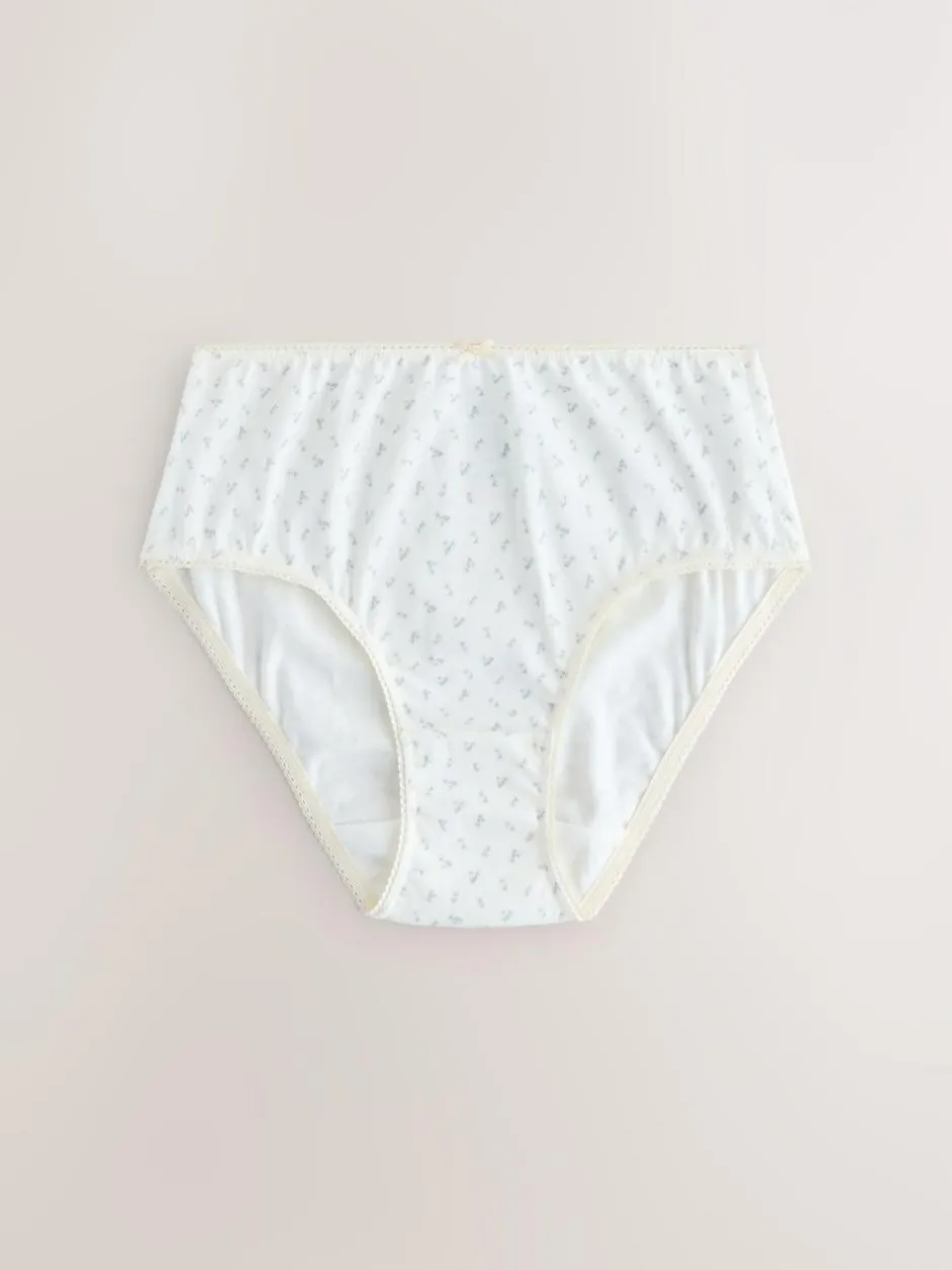 Next Ditsy Print Briefs 5 Pack (1.5-16yrs) Ecru/Pink Best