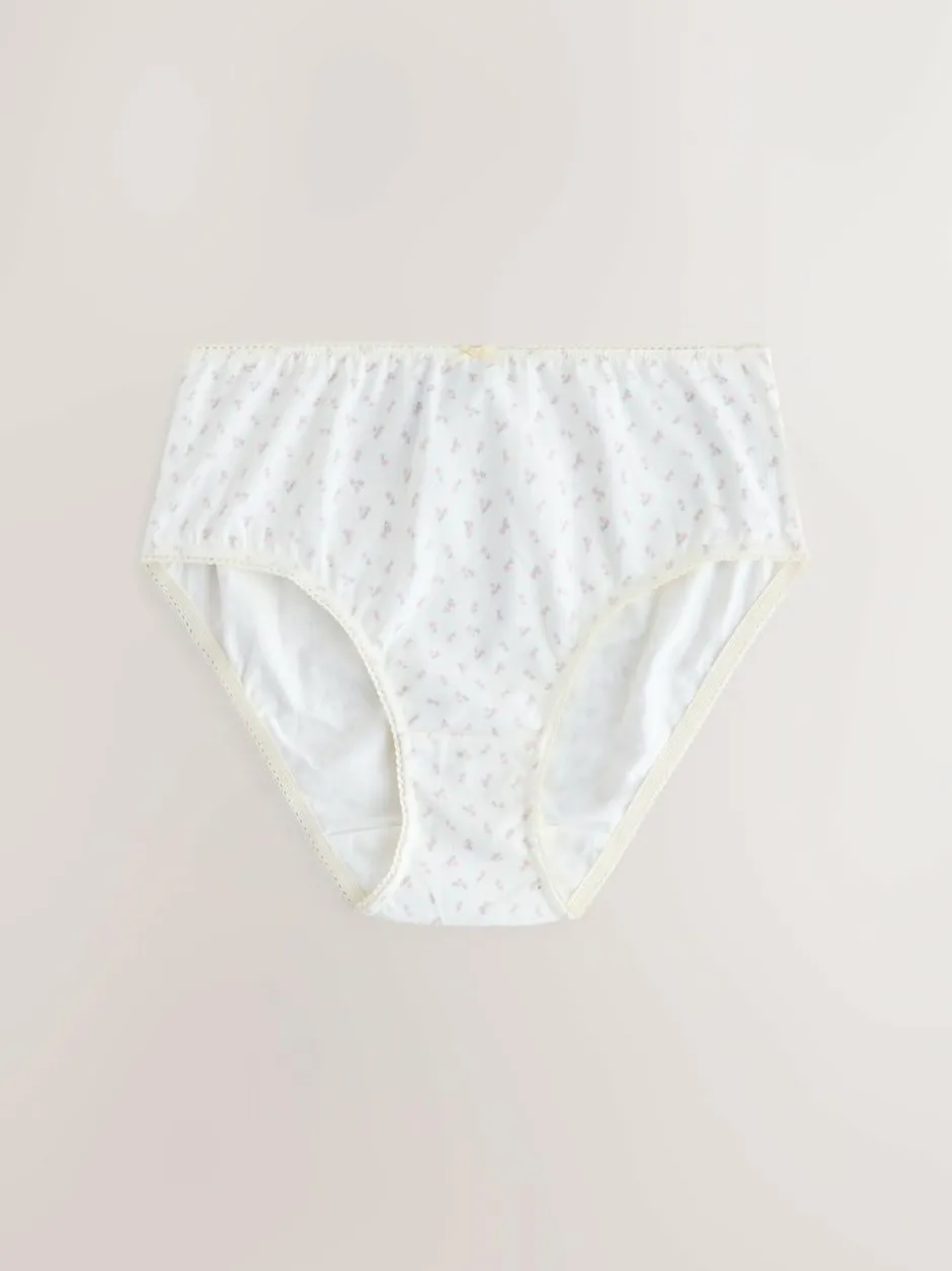 Next Ditsy Print Briefs 5 Pack (1.5-16yrs) Ecru/Pink Best
