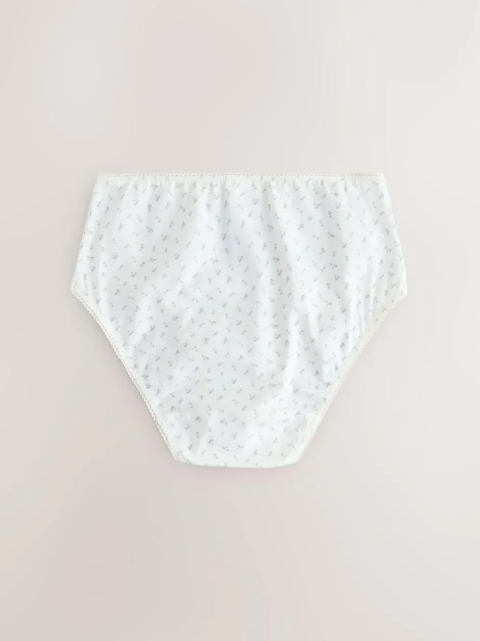 Next Ditsy Print Briefs 5 Pack (1.5-16yrs) Ecru/Pink Best