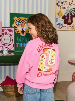 Eleanor Bowmer Graphic Oversized Crew Neck Sweatshirt Pink Online