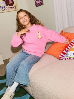 Eleanor Bowmer Graphic Oversized Crew Neck Sweatshirt Pink Online