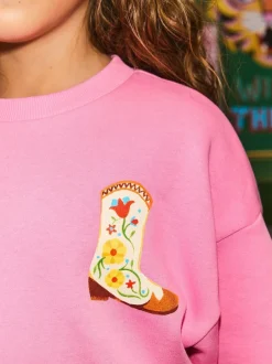 Eleanor Bowmer Graphic Oversized Crew Neck Sweatshirt Pink Online