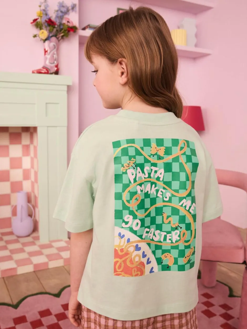 Eleanor Bowmer Kid Green Pasta 100% Cotton T-Shirt Best