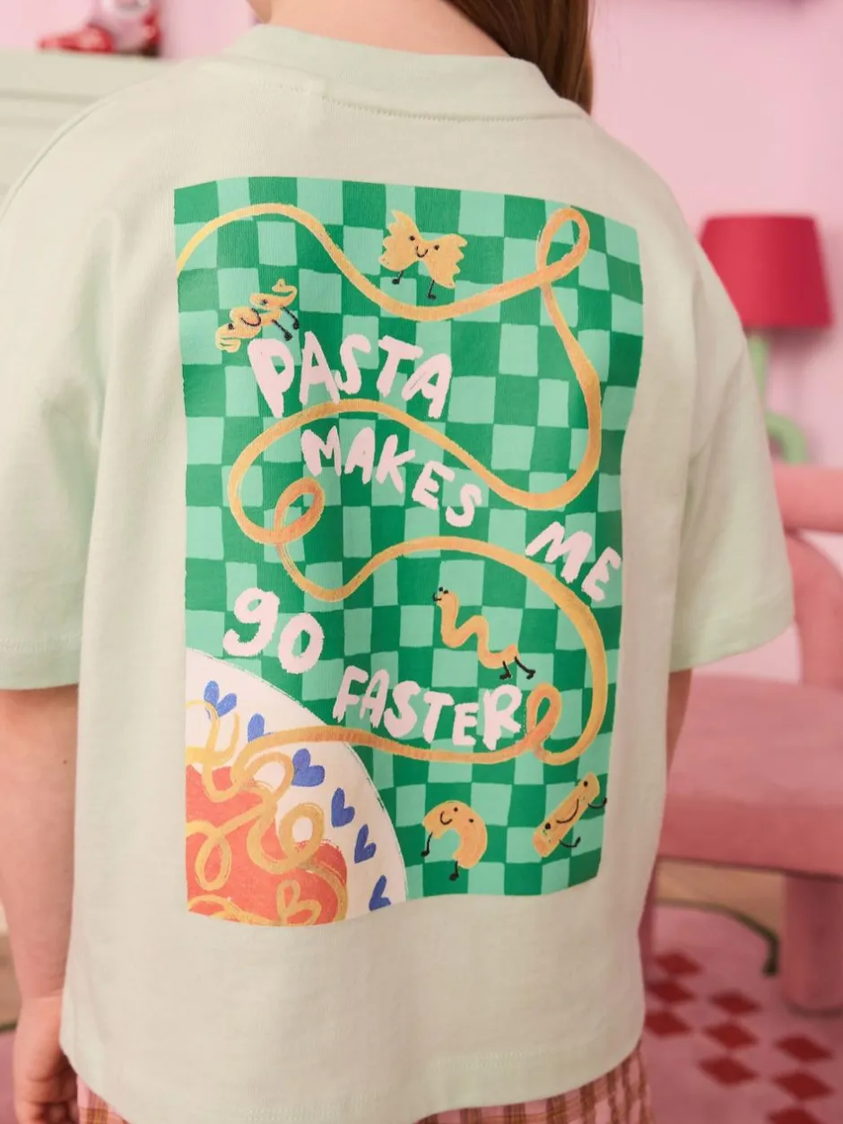 Eleanor Bowmer Kid Green Pasta 100% Cotton T-Shirt Best