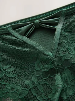 Next Lace Bow Back Knickers Emerald Green Online