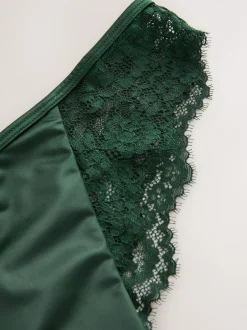 Next Lace Bow Back Knickers Emerald Green Online