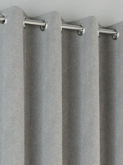 Enhanced Living Chester Thermal Blackout Eyelet Curtains Grey Outlet