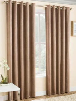 Enhanced Living Neutral Vogue Ready Made Thermal Blackout Eyelet Curtains Best