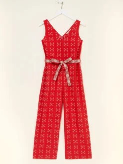 Fat Face FatFace Aeran Red Jacquard Jumpsuit Best
