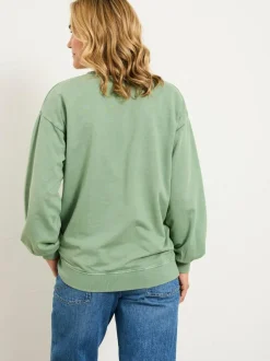 Fat Face FatFace Alex Jade Green Floral Placement Crew Sweat New