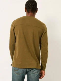 Fat Face FatFace Alton Long Sleeve Heavyweight Relaxed Fit T-Shirt Khaki Green Best