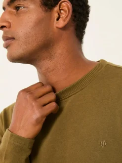 Fat Face FatFace Alton Long Sleeve Heavyweight Relaxed Fit T-Shirt Khaki Green Best