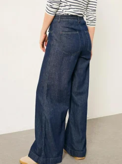 Fat Face FatFace Amberley Wide Leg Jeans Rinse Wash Discount